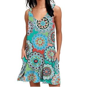 Casual V-Neck Sleeveless Summer Dress / Cover Up